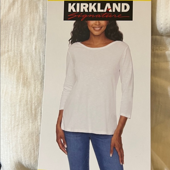 NWT KIRKLAND‎ Signature Ladies' Cotton Slub Tee White - Picture 3 of 5